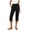 e02#Black, variant on Capri Pants for Women Elastic High Waist Straight Stretch Capris with Pockets Trendy Split Hem Cropped Pants, S-2XL