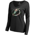 thumbnail image 2 of Women's Black Tampa Bay Lightning Lovely Long Sleeve V-Neck T-Shirt, 2 of 3