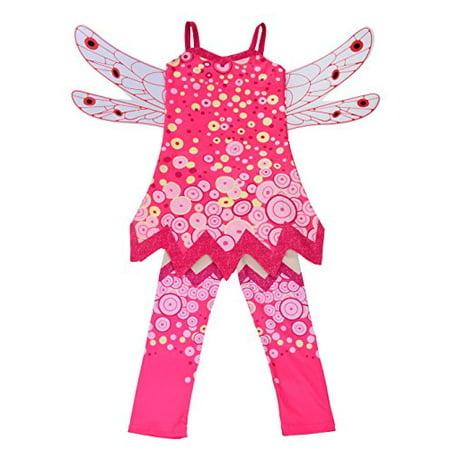 Dressy Daisy Girls Mia and Me Fairy Fancy Dress Costume Halloween Party Outfit w/Wings & Pants Size 4T / 5T Mia