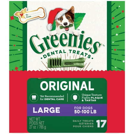 Greenies Holiday Limited Edition Packaging Large Dog Dental Treats, 17-Count, 27 oz. Box