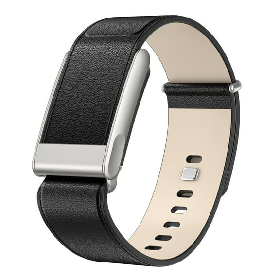 Sleektime Leather Metal Band For Whoop 5.0 MG Adjustable Business Elegant Wristwatch Strap Durable Basic Case Replacement,Black