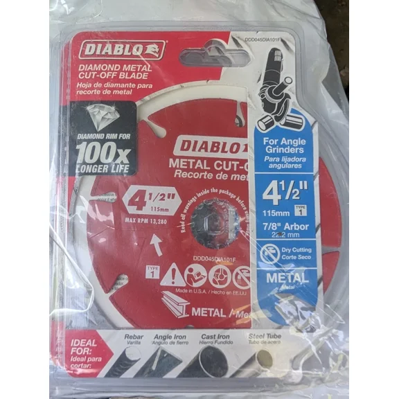 Fyna -Diablo Ddd045Dia101F 4-1/2" Diamond Metal Cut-Off Blade New & Sealed