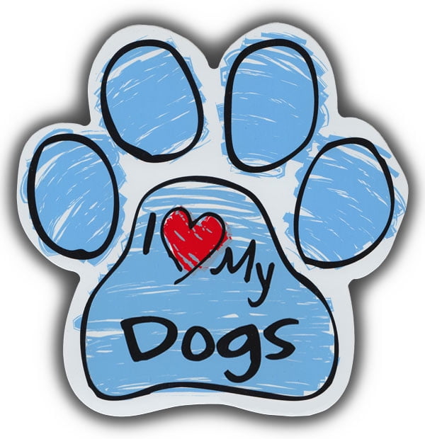 Gifts Cars Dog Paw Shaped Magnets: LOVE ME LOVE MY DOGDogs Trucks 