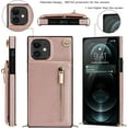 thumbnail image 2 of Crossbody Phone Case for iPhone 11 Case with Card Holder for Women,iPhone 11 Case Wallet with Strap Lanyard for Men,PU Leather Magnetic Clasp with Kickstand 6.1", Rosegold, 2 of 16