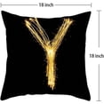 thumbnail image 2 of Fundas de almohada de terciopelo suave de 18 x 18, serie de 26 letras inglesas, fundas de almohada cuadradas, funda de almohada con cierre de cremallera, protector de almohada negro, 2 of 5