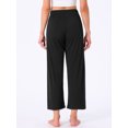 thumbnail image 3 of DARING DIVA Women's Wide Leg High Waist Ribbed Knit Loungewear M Black, 3 of 4