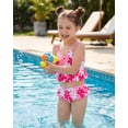 thumbnail image 2 of 3PCS Toddler Girl Bathing Suit 4T Ruffled Swimsuit Girls with Long Sleeve Rash Guard, 2 of 8