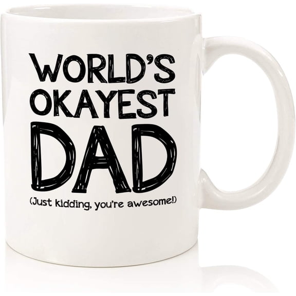 World's Okayest Dad Magic Color Changing Mug Ceramic Tea Cup Funny Friend Gift Coffee Mug for Women and Men 11oz with Handle Microwave Safe
