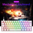 thumbnail image 4 of Teclado mecánico para juegos dispositivo inalámbrico con retroiluminación RGB T60 interruptor Kuymtek azul 62 teclas con cable 18 luces RGB, 4 of 8