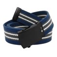 thumbnail image 1 of Men's Black Slider Military Belt Buckle with Canvas Web Belt Medium Navy Gray White, 1 of 3