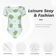 thumbnail image 6 of Uemuo Kawaii Frogs Pattern Women's One Piece Short Sleeve Swimsuit Rash Guard Surfing Modest Quick-drying Swimsuit Beach Essentials-Medium, 6 of 9