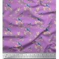 thumbnail image 1 of Soimoi Modal Satin Fabric Branch,Leaves & American Goldfinch Bird Printed Fabric 1 Yard 42 Inch Wide, 1 of 1