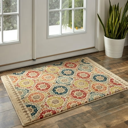 Mohawk Home Lifeguard Floral Medallion Accent Rug