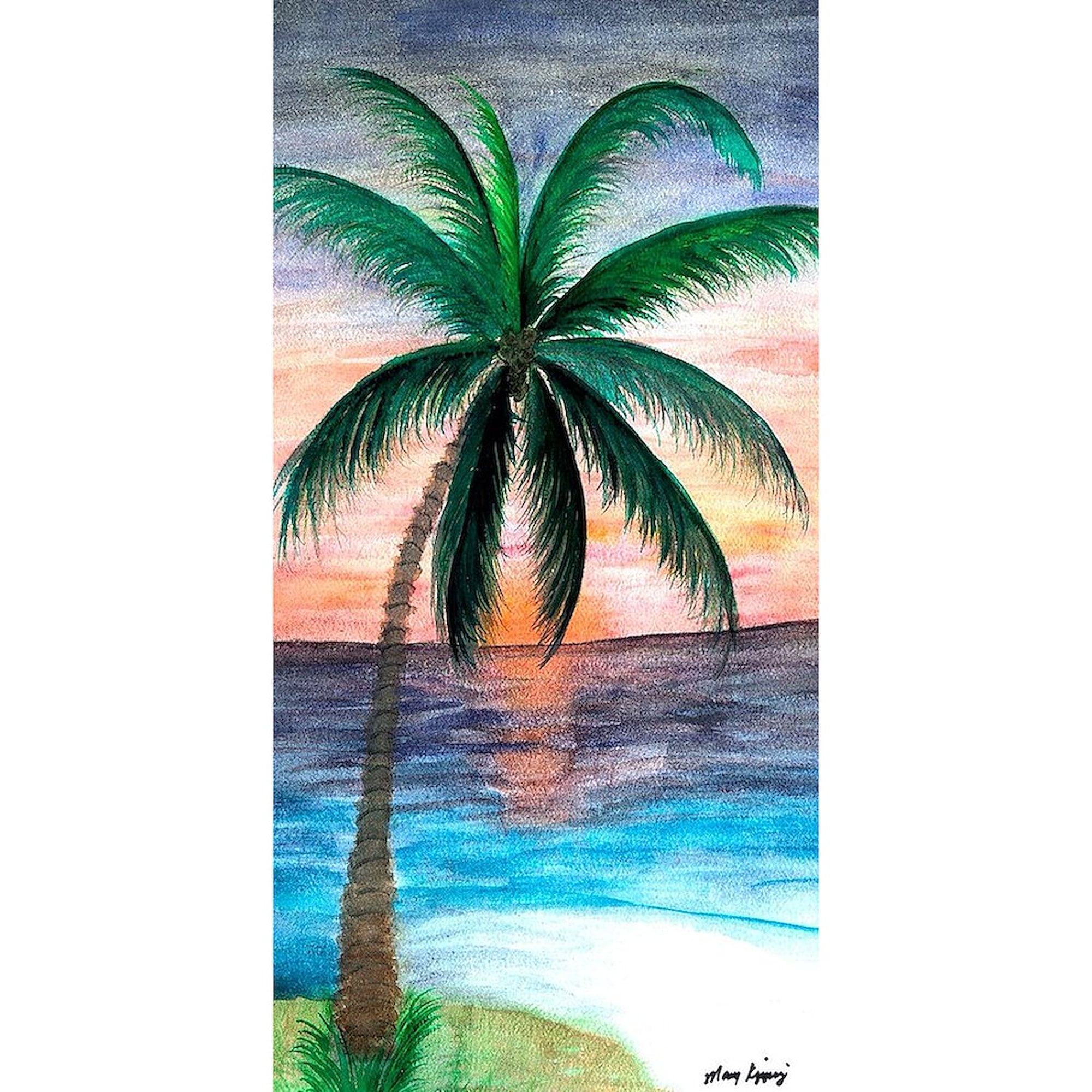 CafePress - Sunset Palm Tree - Large Beach Towel, Soft 30"x60" Towel with Unique Design