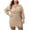 Khaki, variant on Enjoytime Womens Dresses Solid Color V-Neck Long Sleeve Knit Mini Dresses Casual Loose Fall Winter Plus Size Dress Khaki L