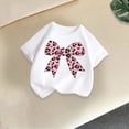 thumbnail image 4 of XEGLSBU 3 Pack Girls T Shirts Summer Short Sleeve Bow Printed Casual Tee for Kids Everyday Wear Size 6-8 Years, 4 of 5