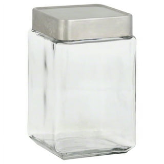 Anchor Hocking 85588R 1.5 Qt. Clear Stackable Square Glass Jar