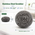 thumbnail image 4 of 20 Pack Steel Wool Scrubber for Kitchen Cleaning, 2.6 Inch Stainless Steel Scrubber Pads, Metal Scrubber for Dishes, Pots, Pans, Ovens, Grills & Sinks, 4 of 7
