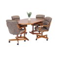 thumbnail image 5 of Caster Chair Company 5-Piece 42x[54/72] Caster Dining Set Wood Edge Laminate Table Top & Tawny Chairs, 5 of 13