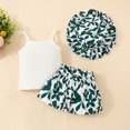 thumbnail image 5 of Winter Saving! Yievot Toddler Baby Girls Summer Shorts Set Letter Camisole Sleeveless Crop Tops + Bowknot Flower Shorts + Hat 3Pcs Girl Outfits 2024 Summer Toddler Outfits on Clearance, 5 of 7
