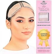Milano Collection Beige Lace TopGrip Comfort Wig Band Adjustable Headbands for Women, Large