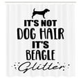 thumbnail image 3 of Ambesonne Beagle Shower Curtain, Dog Love Inspirational Motto, 69"Wx70"L, Charcoal Grey White, 3 of 5