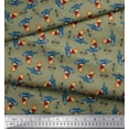 thumbnail image 3 of Soimoi Poly Georgette Fabric Text,Rugby Ball & Bird Cartoon Fabric Prints by Yard 52 Inch Wide, 3 of 3