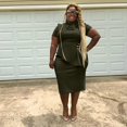 thumbnail image 3 of HAHDAXIA Femmes Mode Peplum Bodycon Manches Courtes Arc Club Volants Crayon Partie Robe, 3 of 5