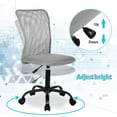 thumbnail image 2 of Armless Office Chair Mesh Desk Chair Adjustable Mesh Computer Chair No Arms Task Rolling Chair with Quiet 360°Swivel Wheels for Adults, Gray, 2 of 7