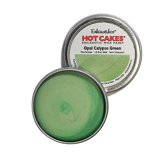 Enkaustikos Hot Cake Encaustic Wax Paint, 1.5 oz. Tin, Opal Calypso Green