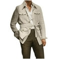 thumbnail image 2 of Manteau Cardigan à Manches Longues pour Homme - Veste d'Hiver en Polyester à Revers avec Boutons sur le devant, Coupe Décontractée Manteau Décontracté avec Poches, Polyvalent pour le Bureau Jusqu'au Quotidien, 2 of 6
