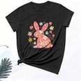 thumbnail image 6 of Otvok Easter Womens Vintage Floral Bunny Graphic T-Shirt Short Sleeve Crew Neck Summer Trendy Casual Soft Tee Blouse Outfits, 6 of 6