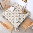 thumbnail image 2 of Beige Cow Flower Pattern Square Tablecloth,Waterproof Square Table Cover,Wipeable Spillproof Washable Table Cover for Home Kitchen Party Decor 52"x52"(132x132cm), 2 of 6