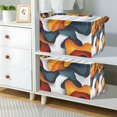 thumbnail image 2 of Yayeee Foldable Storage Basket for Shelves with Handles Waterproof Cloth Bins, Abstract Wavy, 2 of 7