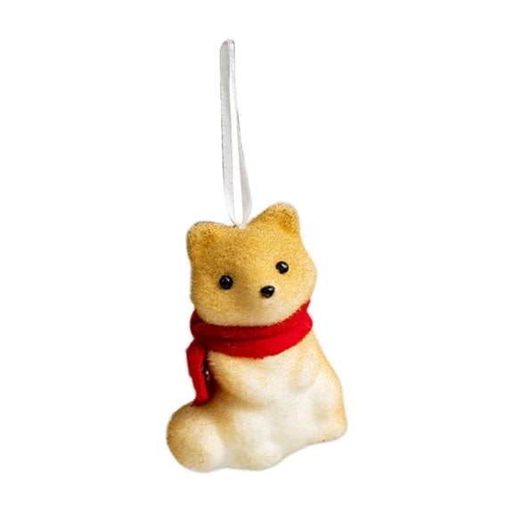 Uutvery Needle-Felted Polar Bear with Red Scarf Christmas Ornament,Lifelike Animals Christmas Ornament,Cute Christmas Bear Ornament Tree Hanging Decoration,Unique Christmas Tree Ornament