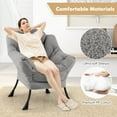 thumbnail image 6 of Giantex Sherpa Upholstered?Lazy Chair, Accent Contemporary Lounge Chair w/ Metal Frame, Modern Single Leisure Sofa Chair, 6 of 6