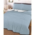 thumbnail image 2 of Quilts Queen Size, Light Blue Soft Comforter Bedding Set for Bed, Farmhouse Solid Blue Color Modern Art Lightweight Quilted Bedspread with Pillow Cover(2 Pieces) for All Season, 90x96 Inch, 2 of 6