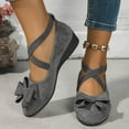 thumbnail image 2 of hopeusnice Women's Ballerina Flats Bowknot Elastic Ankle Strap Flat Shoes Slip On Ballerina Shoes for Wedding Party Dressy Flats Gray 40, 2 of 7