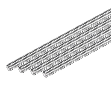 Uxcell 4-Pack Fully Threaded Rod M6x140mm 304 Stainless Steel Right Hand Thread Bar Studs