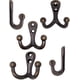 thumbnail image 3 of Ganchos dobles antiguos macizos, ganchos para guardarropa, ganchos para toallas, ganchos para ropa, ganchos de hierro, diseño de bronce de latón, casa de campo vintage retro, juego de 5., 3 of 5