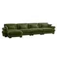 thumbnail image 4 of L Shaped Sectional Cloud Sofa, Convertible Deep 4 Seater Modular Couch for Living Room,Modern Velvet Comfy Upholstered Corner Couch Waist Pillows, Throw Pillows and Blostered Armrests,Olive green 9812, 4 of 12