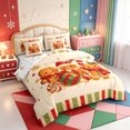 thumbnail image 2 of Manfei Cute Pink Christmas 7pcs Queen Bedding,Colorful Santa Hat Bedding Comforter Set Queen,Xmas Reversible, 2 of 7