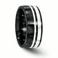 thumbnail image 4 of Edward Mirell Black Ti & Sterling Silver 9mm Polished Band EMR267, 4 of 7