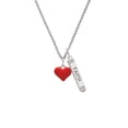 thumbnail image 2 of Delight Jewelry Silvertone 3-D Translucent Red Puff Heart Silvertone Believe Faith Prayer Hope Bar Charm Necklace, 23", 2 of 4
