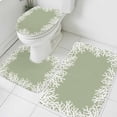 thumbnail image 3 of Coastal Coral Bath Mat 3 Piece Bathroom Rug Set, Sage Green Ocean Marine Nautical Beach Non Slip Bath Rug Contour Mat and Toilet Lid Cover, Absorbent Shower Mats Soft Bath Rugs and Mats Sets, 3 of 8
