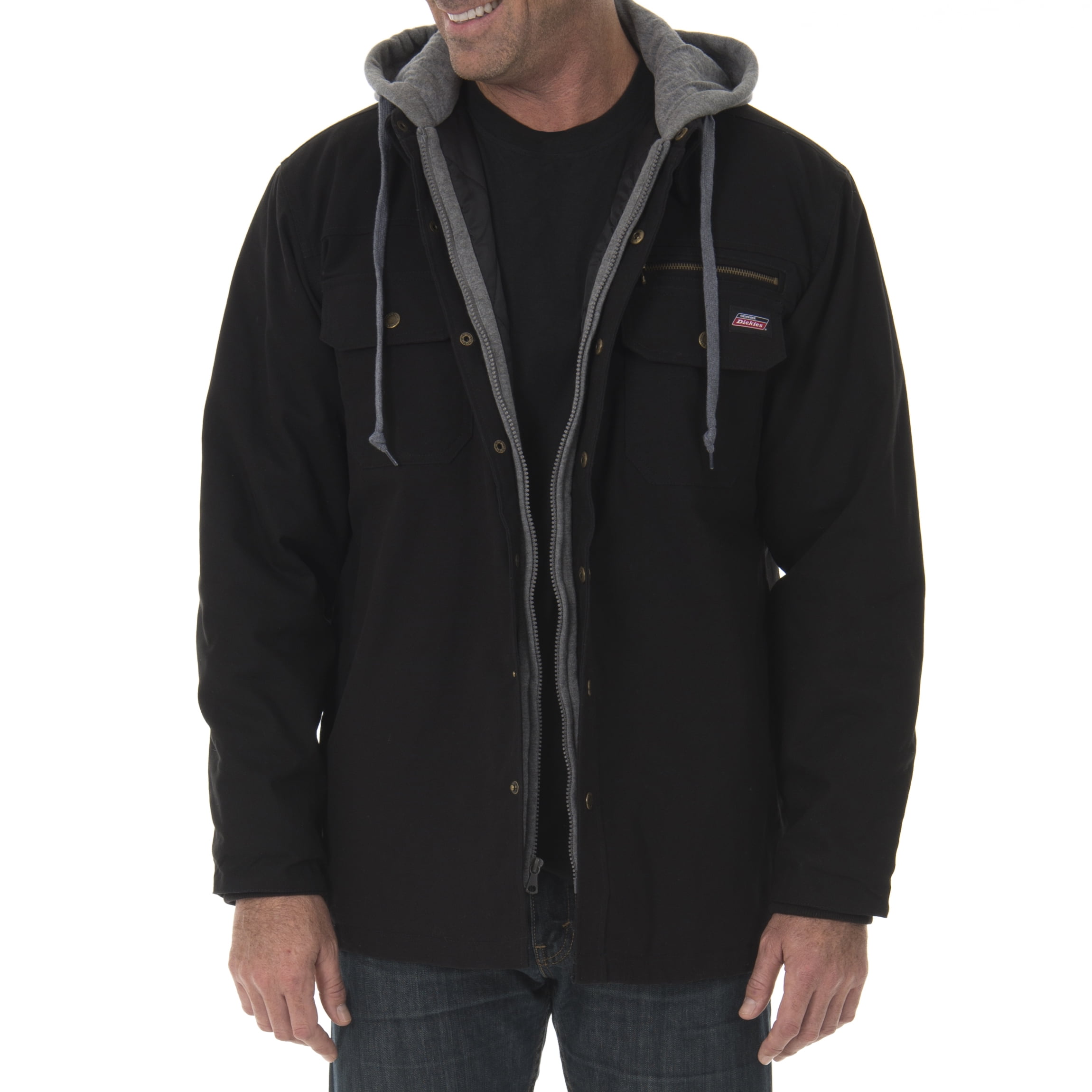 Genuine dickies mens canvas hooded shirt jacket Clearance