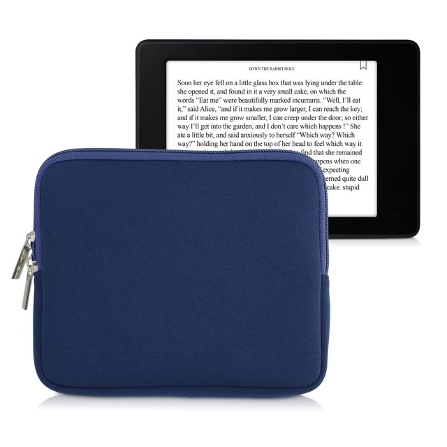Funda para lector de libros electrónicos kwmobile, neopreno, azul oscuro, tamaño 17,5 x 14,7 cm