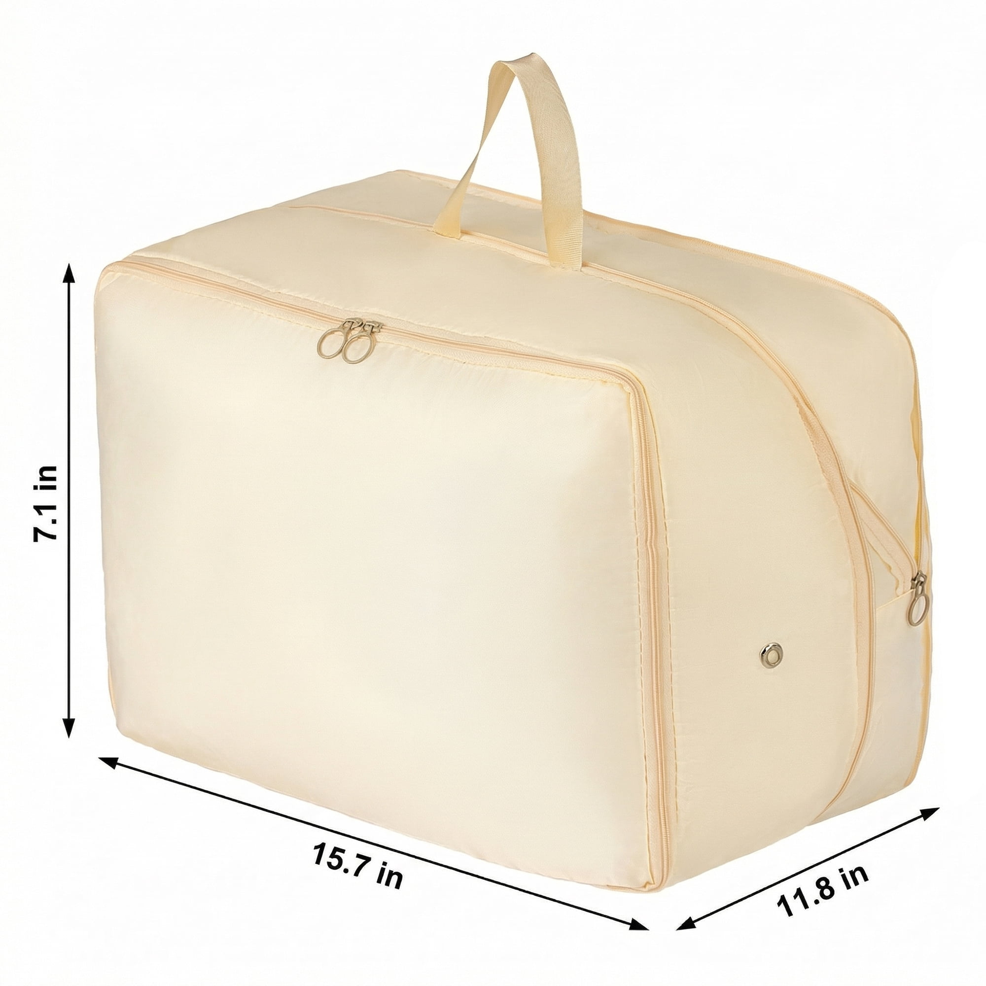 Unique Bargains Foldable Storage Bags Ideal for Organizing Bedroom Beige 15.7"x7.1"x11.8"