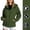 Army Green, variant on Women's Cinched Waist Drawstring Hooded Hiking Jacket, Water Resistant Windproof Breathable Outdoor Coat for Hiking Camping Running Black XXL(XXL)