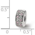 thumbnail image 3 of Sterling Silver Reflections Rhodium-Plated White & Pink Cz Hinged Bead (10.87 X 5.04) Made In China qrs3955, 3 of 5